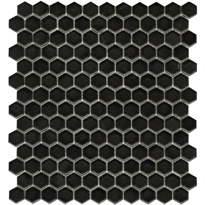 Porcelanosa Air Hexagon Black Matt Mosaic Tile 27.2 x 30.4 cm